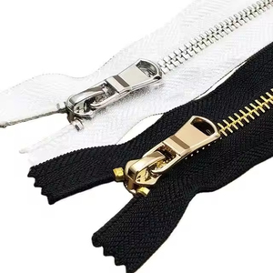 Open-End No. 5 Fermetures éclair métalliques à dents argentées pour gilet, manteau, pantalon, veste, matériau rembourré en coton - Product Image 3