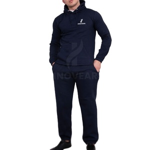 Ensemble de survêtement respirant pour homme, tenue de sport décontractée printemps-automne, ensemble deux pièces en polyester/coton avec cordon de serrage - Product Image 1