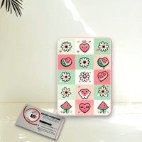 Tuiles à cils en acrylique personnalisées, magnétiques, rectangulaires, carrées, avec motifs diamant, cœur, fleur, pastèque, pour artistes en extension de cils