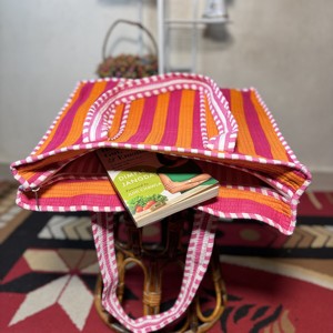 Candy Stripe <b>Canvas</b> <b>Tote</b> Bag Bohemian Style Open Top All Seasons Shopping Women's <b>Tote</b> - Product Image 6