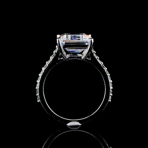 Luxury <b>emerald</b> cut lab grown diamond <b>ring</b> 14k solid yellow gold shiny polish band 1 carat engagement <b>ring</b> fine jewelry - Product Image 4