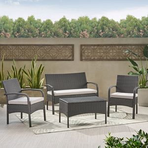 CORDOBA KD vimini 4 pezzi Chat Set elegante collezione di mobili da giardino - Product Image 5