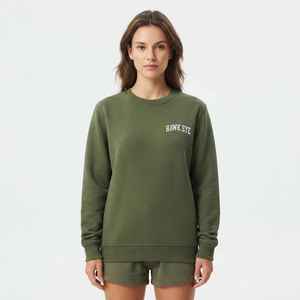 Sweat-shirt pour femme en coton 100% à col rond, coupe classique, couleur unie, impression personnalisée de lettres - Product Image 3