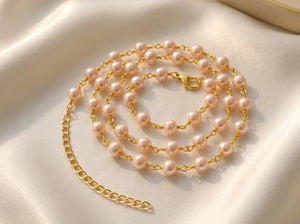 Collier de perles de 18 pouces plaqué or, bijoux élégants et à la mode pour femmes, cadeau pour elle - Product Image 2