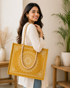 Sac de courses en jute avec fermeture magnétique - Product Image 5