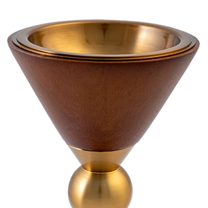 Quemador de incienso de madera de mango de lujo, moderno, bicolor, con acabado Dico, con tapa de malla y pinzas doradas, venta al por mayor - Product Image 5