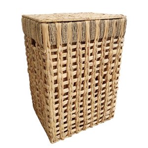 Cesta de Almacenamiento Hecha a Mano HS 3407N/3, Ecológica, de Color Natural, de Jacinto de Agua, con Tapa, para Solución de Almacenamiento de Ropa - Product Image 5