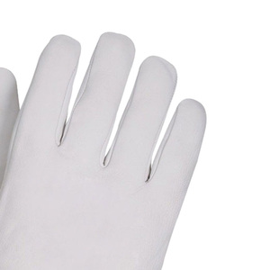 Wholesale White Goatskin with Yellow Split Leather Cuff EN407 Heat Resistant <b>Gloves</b> for TIG/MIG Welding with Fireproof Lining - Product Image 5
