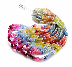 Cuentas Redondas Lisas de Zafiro Natural Multicolor para la Fabricación de Joyas, Cuentas Sueltas de Piedras Preciosas de Zafiro Genuino al por Mayor - Product Image 2
