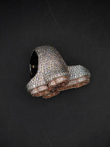 Anillo Cruzado Iced Hip Hop Baguette de Plata de Ley Bañada en Rodio con Diseño de Racimo, Anillo de Declaración que Pasa la Prueba del Diamante, Joyería de Regalo - Product Image 2