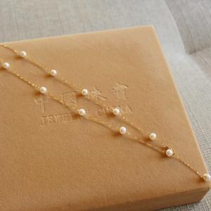 18K Starry Sky Pearl <b>Necklace</b> for Women Luxury Freshwater <b>Small</b> Pearl Clavicle Chain Sweet Beaded Neck Decoration - Product Image 2