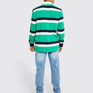 เสื้อรักบี้ผู้ชายดีไซน์ใหม่ พิมพ์ลายได้ตามต้องการ ผ้าไม่ยับ แขนยาว ผลิตจากผ้าฝ้าย 100% รับผลิตแบบ OEM - Product Image 1