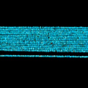 Perles rondes micro-facettées en turquoise naturelle d'Arizona, qualité AAA+, 3 mm-4 mm, pierres semi-précieuses pour la création de bijoux - Product Image 1