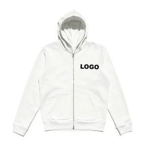 Sudaderas con capucha para hombre 100% algodón, sudadera con cremallera completa, sudadera de forro polar de talla grande, sudaderas con capucha básicas para hombre, mezcla de algodón. - Product Image 5