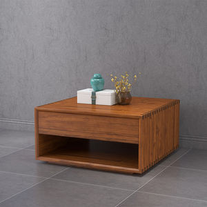 Mesa de Centro Cuadrada de Madera de Teca Sostenible, Estilo Wabi-Sabi Clásico y Simple, para Sala de Estar, Muebles para el Hogar, Madera Duradera - Product Image 1