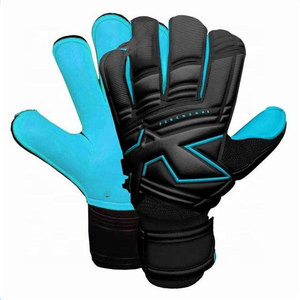 Gants de gardien de but de football Econex Sports, doigts entièrement couverts, bleu orange, cuir PU, silicone antidérapant, respirant, fermeture à boucle et crochets - Product Image 5