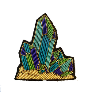Copper Zari Patchwork Embroidered Bullion Wire Brooches Beads Safety Pin Options Customizable Canvas Fabric Classical Style High - Product Image 3