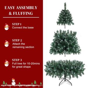 Albero di Natale con 812 Rami e Base in Ferro, 6 Piedi, PVC Bianco Premium, Personalizzabile, Grande Albero Festivo da 300cm - Product Image 4