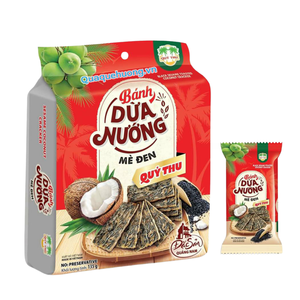 Galletas de Coco Horneadas con Sésamo Negro QUYTHU 125g, Snack Crujiente de Sésamo y Coco, Precio Competitivo, Venta al Por Mayor, Exportación - Product Image 1