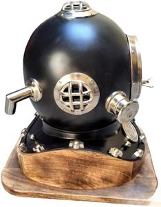 Casco de Buceo de la Marina de los Estados Unidos, Modelo Mark V, Estilo Vintage, Material de Latón, Acabado Negro para Buceo Marino - Product Image 4