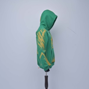 Sweat-shirt à capuche vert KEX pour homme, impression par sublimation, streetwear, logo personnalisé, coupe classique, poche intégrée, tendance automne, vente en gros - Product Image 4