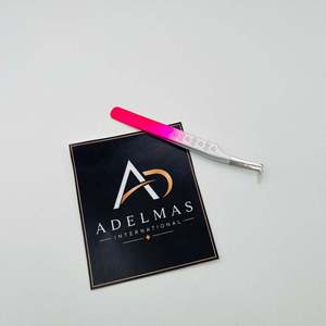 Pinza de pestañas de 90 grados con agarre de doble tono en forma de corazón, de acero inoxidable, con impresión de logotipo personalizado, instrumento de belleza - Product Image 2