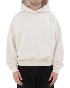 Custom logo Fleece Heavy <b>Black</b> boxy fit Hoodies Oversized Unisex Blank High Quality Thick Cotton Cropped Hoodie <b>Men</b> - Product Image 1