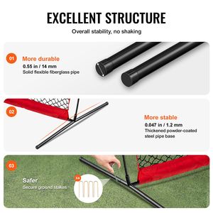 Rete di Protezione Portatile 20x10 ft per Sport con Pallina, Schermo di Protezione con Borsa per il Trasporto, Attrezzatura per Allenamento - Product Image 4