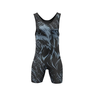 ชุดนักมวยปล้ำชายคุณภาพสูง พิมพ์ลายแบบ Sublimation ชุดต่อสู้ตลกๆ ชุดยกน้ำหนัก ผลิตในปากีสถาน - Product Image 2