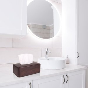 Caja de pañuelos de madera de nogal de lujo hecha a mano, estilo bohemio moderno, para el hogar, restaurantes y decoración de mesa. - Product Image 3