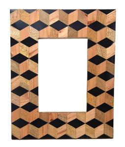 Handmade Resin <b>Photo</b> <b>Frame</b> <b>Black</b> and Ivory Linear Inlay Rectangle Picture <b>Frame</b> for Home Office Decor - Product Image 3