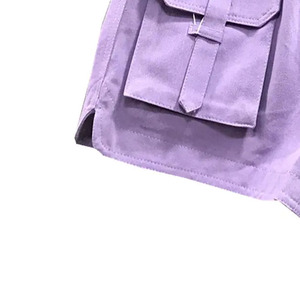 Short cargo en jean lavande pour femme, taille élastique, couleur unie, décontracté, respirant, avec poches, taille mi-haute, coupe ajustée, résistant au lavage - Product Image 5