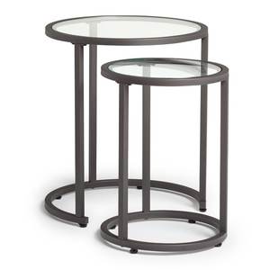 Luxury Urban Style Nesting Coffee Table Set with Powder Coated Metal Base and Engineered Wood Surface for Modern Interiors - Product Image 2