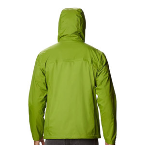 Men's Hooded <b>Waterproof</b> Rain <b>Jacket</b> Solid Color Casual Autumn Coat with Zipper Closure Green Rain <b>Jacket</b> - Product Image 3
