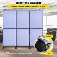 Acoustic Office Partition Panel 72" X 66" 3 Pack Steel Blue Room Divider Wall Model D0100HPU3GY for Office
