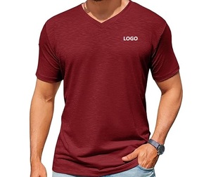 Camiseta de Hombre con Cuello en V, de Secado Rápido, Transpirable, de Manga Corta, Tejida, Informal, para Uso Diario, con Logotipo - Product Image 5