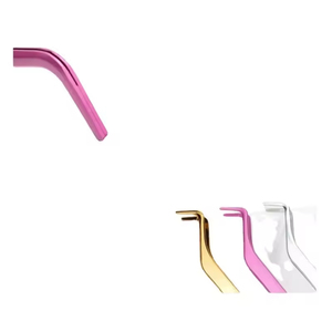 Pinzas Profesionales de Acero Inoxidable Antiestáticas y No Magnéticas para Extensión de Pestañas 3D, con Peine para Cejas, Inclinadas, 10mm, Suaves - Product Image 3