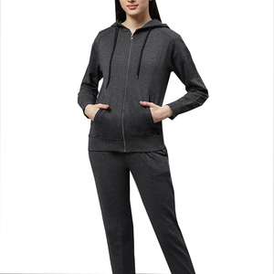 Chándal Deportivo de 2 Piezas para Mujer, con Capucha, 100% Algodón, Corte Ajustado, con Diseño de Logotipo Personalizado, Alta Calidad, Transpirable, OEM - Product Image 1