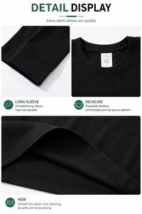 OEM Men 230G Combed Cotton Long Sleeve <b>TShirt</b> Pure Cotton Solid Color Casual Autumn Crew Neck Basic Base Layer Wholesale T Shirt - Product Image 5