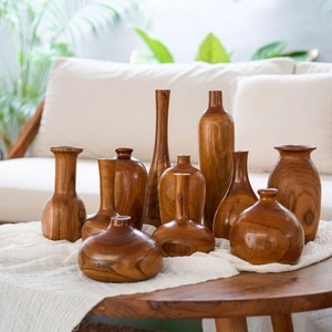 Florero de Madera Tallada con Diseño Artístico, Florero Decorativo para Mesa de Sala de Estar, Centro de Mesa, Decoración del Hogar y para Regalos - Product Image 3