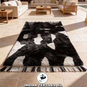 Alfombra Beni Ourain Marroquí Única Hecha a Mano, Alfombra Beni Ourain Boho Marroquí Albertina, Alfombra de Lana Anudada a Mano por ITHL - Product Image 1