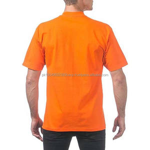 T-shirt à manches courtes de couleur orange pour homme, style streetwear, coton respirant, col rond, été, grande taille, chemises pour homme - Product Image 2
