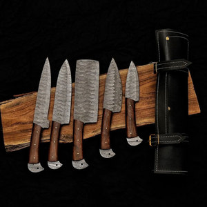 Juego de cuchillos de chef de acero de Damasco hechos a mano, juego de cuchillos de cocina premium con mango ergonómico para el hogar, cocina y restaurante. - Product Image 5