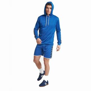 Conjunto de Sudadera con Capucha y Pantalones Cortos de Felpa de Algodón Transpirable, Mangas Largas, Color Sólido Informal, Logotipo Personalizado, OEM, Ropa Deportiva de Otoño de Alta Calidad - Product Image 4