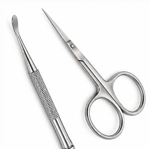 Ciseaux à cuticules multifonctionnels en acier inoxydable, pousse-cuticules, lame droite, pointe acérée, manche durable, outil de manucure manuel pour adultes - Product Image 5