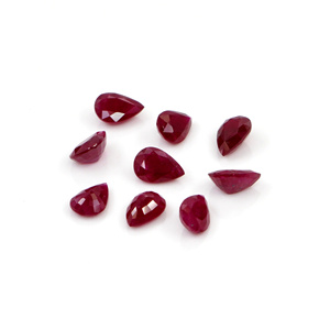 Rubíes naturales sin tratar de Mozambique, calibrados en forma de pera de 3x5 mm, piedras preciosas de rubí facetadas naturales sueltas para la fabricación de joyas, listas para usar. - Product Image 5