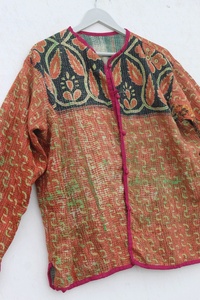 Chaqueta Vintage Kantha Patchwork One Of Kind Chaqueta Para Mujer - Product Image 5