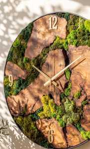 Moss Creek Rustic Wood <b>Clock</b> Timber Trail Nature <b>Clock</b> Verdant Riverwood Wall <b>Clock</b> Forest Path Handmade <b>Clock</b> Moss land Timber - Product Image 2
