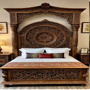 Les sculptures audacieuses inspirées des feuilles apportent une touche de nature dans votre maison avec ce lit unique. Disponible aux prix de gros. - Product Image 4