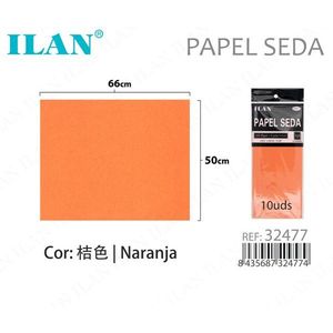 Papel de Seda Ilan 50x66 cm Naranja 10 Unidades - Product Image 1